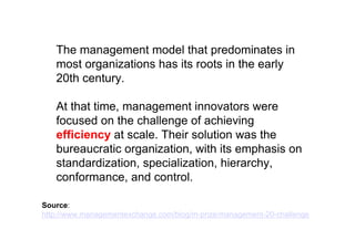 If you expect your organization to be more
responsive, your team needs context - they need
to know what's going on in your company and in
the market.
Transparency becomes increasingly important.
http://www.inc.com/First-Round-Review/letting-go-of-efficiency-can-accelerate-your-company.html
 