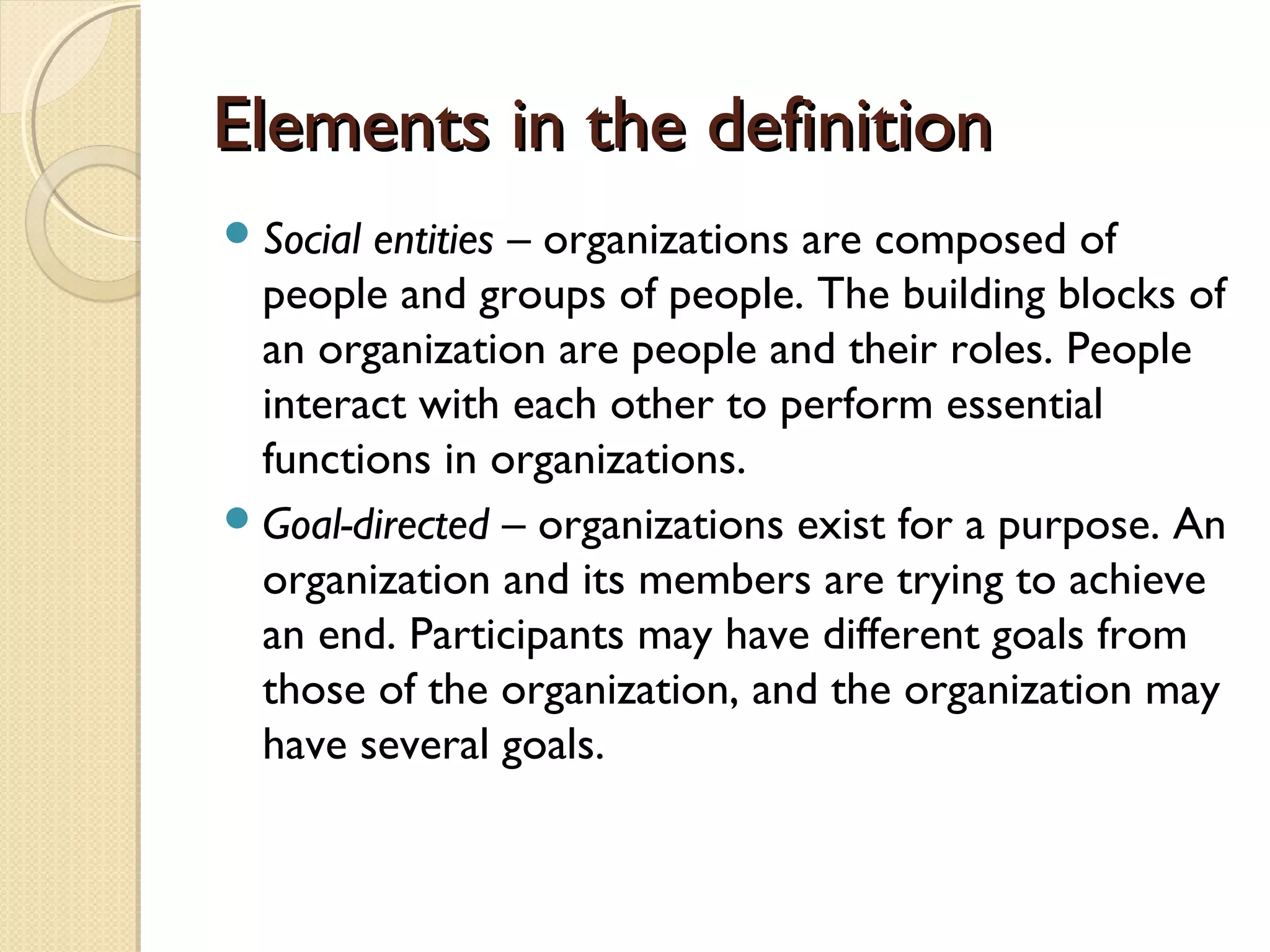 Organizations and organization theory | PPT