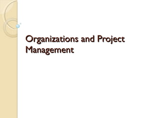 Organizations and Project Management 