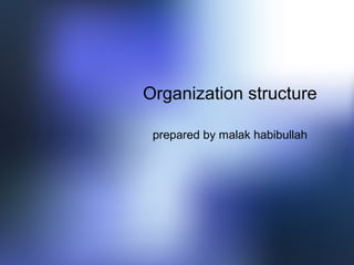 Organization structure
prepared by malak habibullah
 