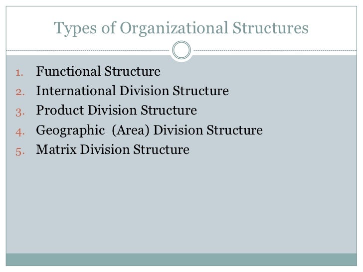 types of organizational charts
