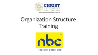 Organization Structure
Training
 