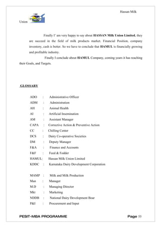 Organization study in kmf, hassan | PDF