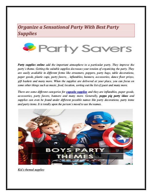 Organize A Sensational Party With Best Party Supplies