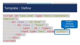 Template :: Define
Model’s
attribute
(data field)
 