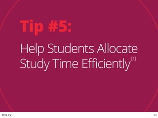 Tip #5:
Help Students Allocate
Study Time Efficiently
[1]
14
 