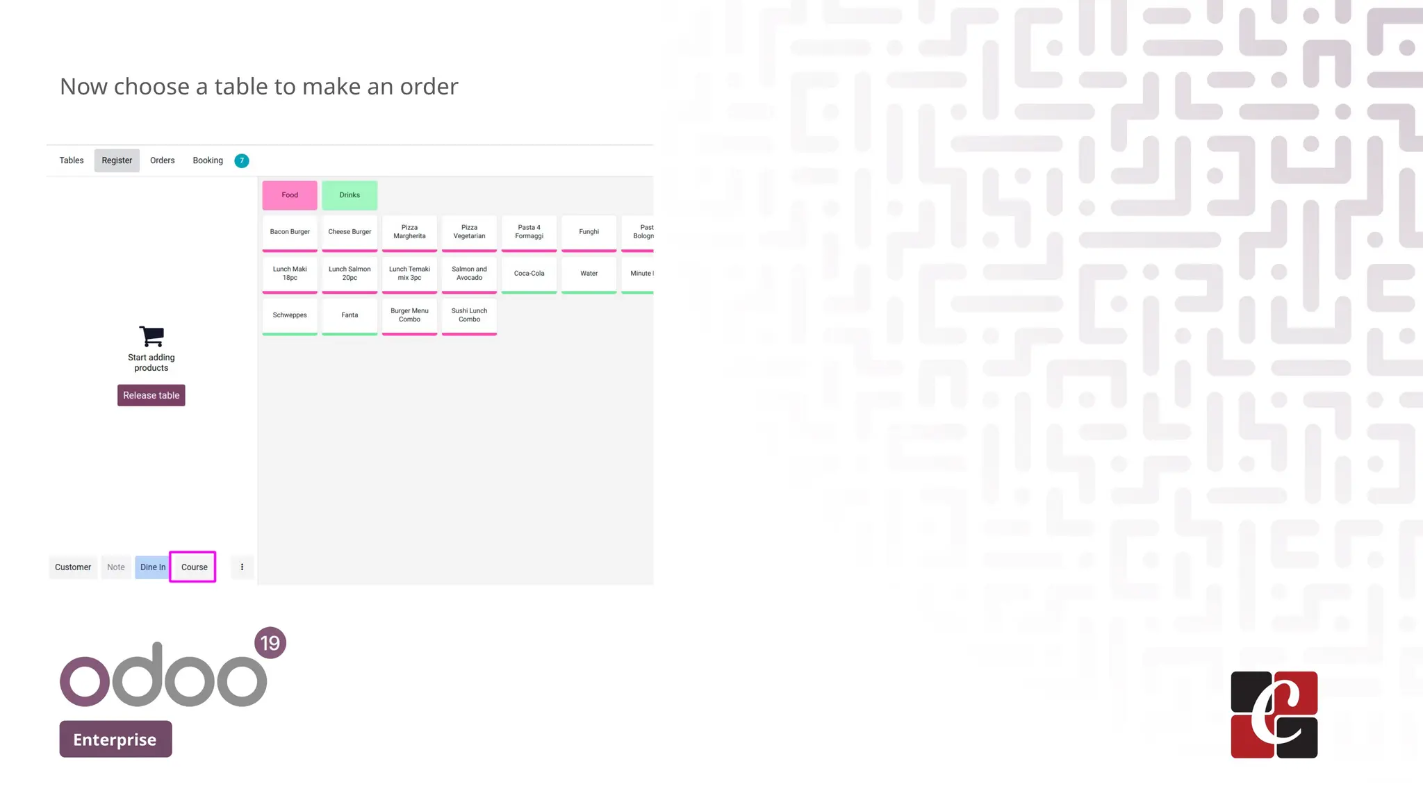 Enterprise
Now choose a table to make an order
 