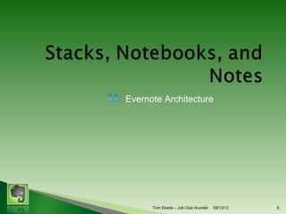 Evernote Architecture

Tom Eberle C AAWDC/JCA

11/06/13

8

 
