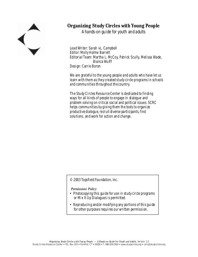 Organizing Study Circles with Young People Slide 2