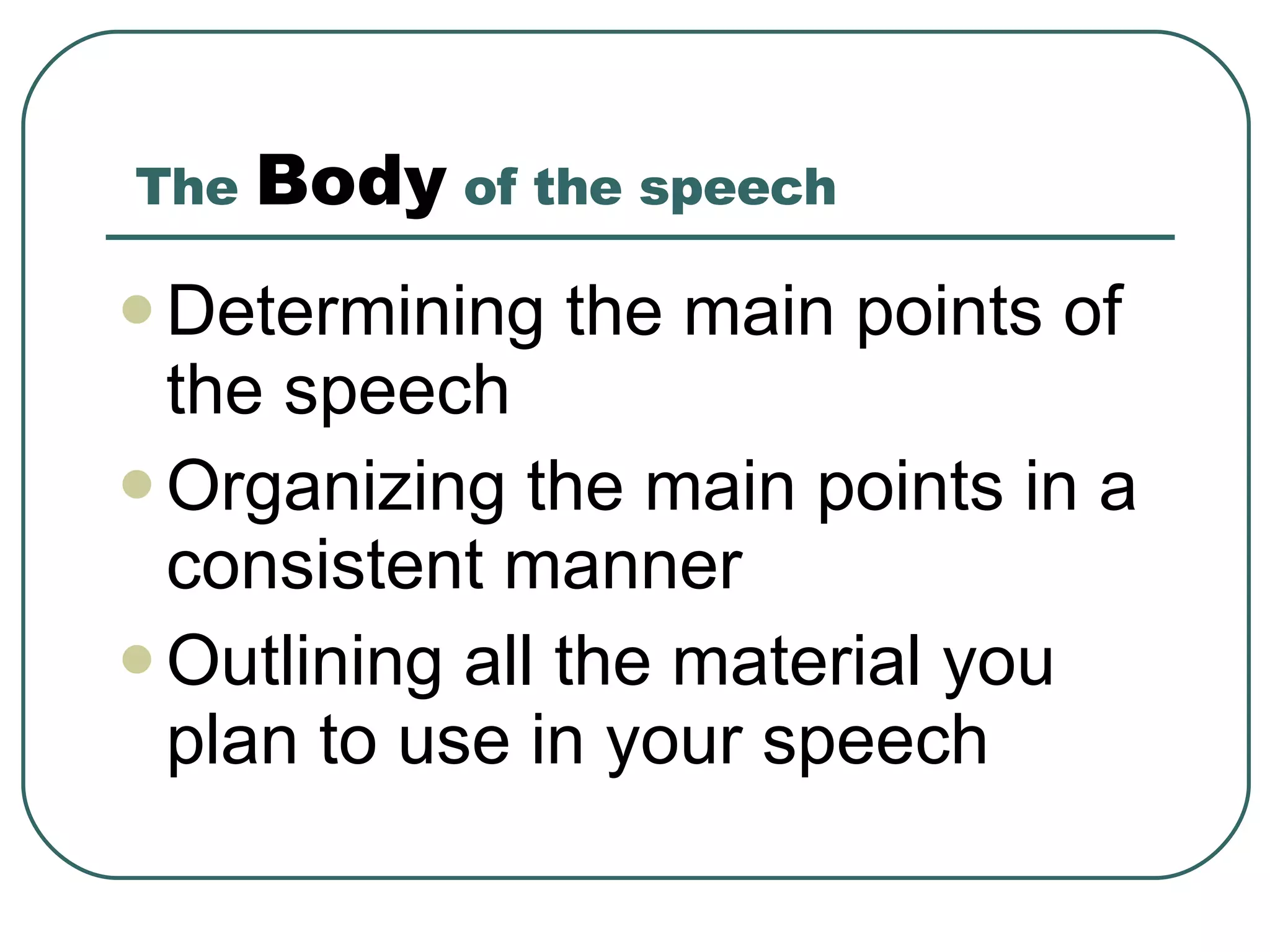 Speech Organization | PPT