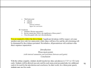 Organizing and outlining your presentation