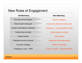 New Rules of Engagement
                  Old Marketing                    New Marketing

             One-way communicati...