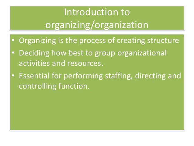 Organizing function of management