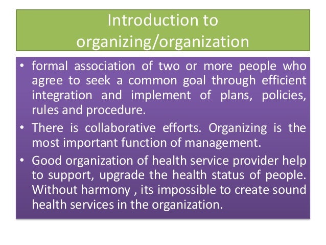 Organizing function of management