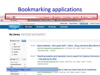 Bookmarking applicationshttp://www.diigo.com/