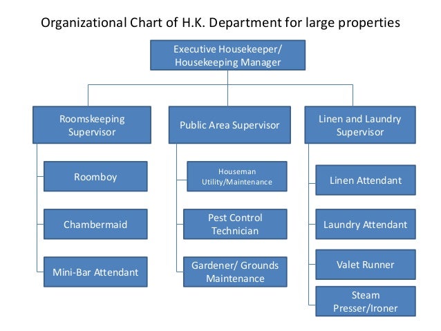 Organizational Chart Of Housekeeping Department For Large Establishments