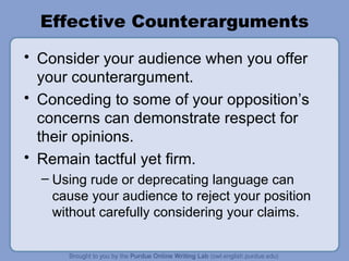 Organizing your argument—OWL | PPT