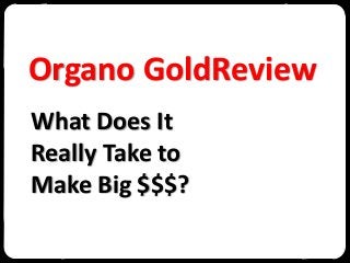Organo GoldReview
What Does It
Really Take to
Make Big $$$?
 