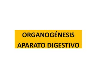 ORGANOGÉNESIS
APARATO DIGESTIVO
 