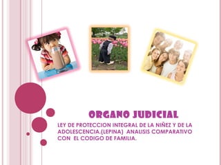 ORGANO JUDICIAL
LEY DE PROTECCION INTEGRAL DE LA NIÑEZ Y DE LA
ADOLESCENCIA.(LEPINA) ANALISIS COMPARATIVO
CON EL CODIGO DE FAMILIA.
 