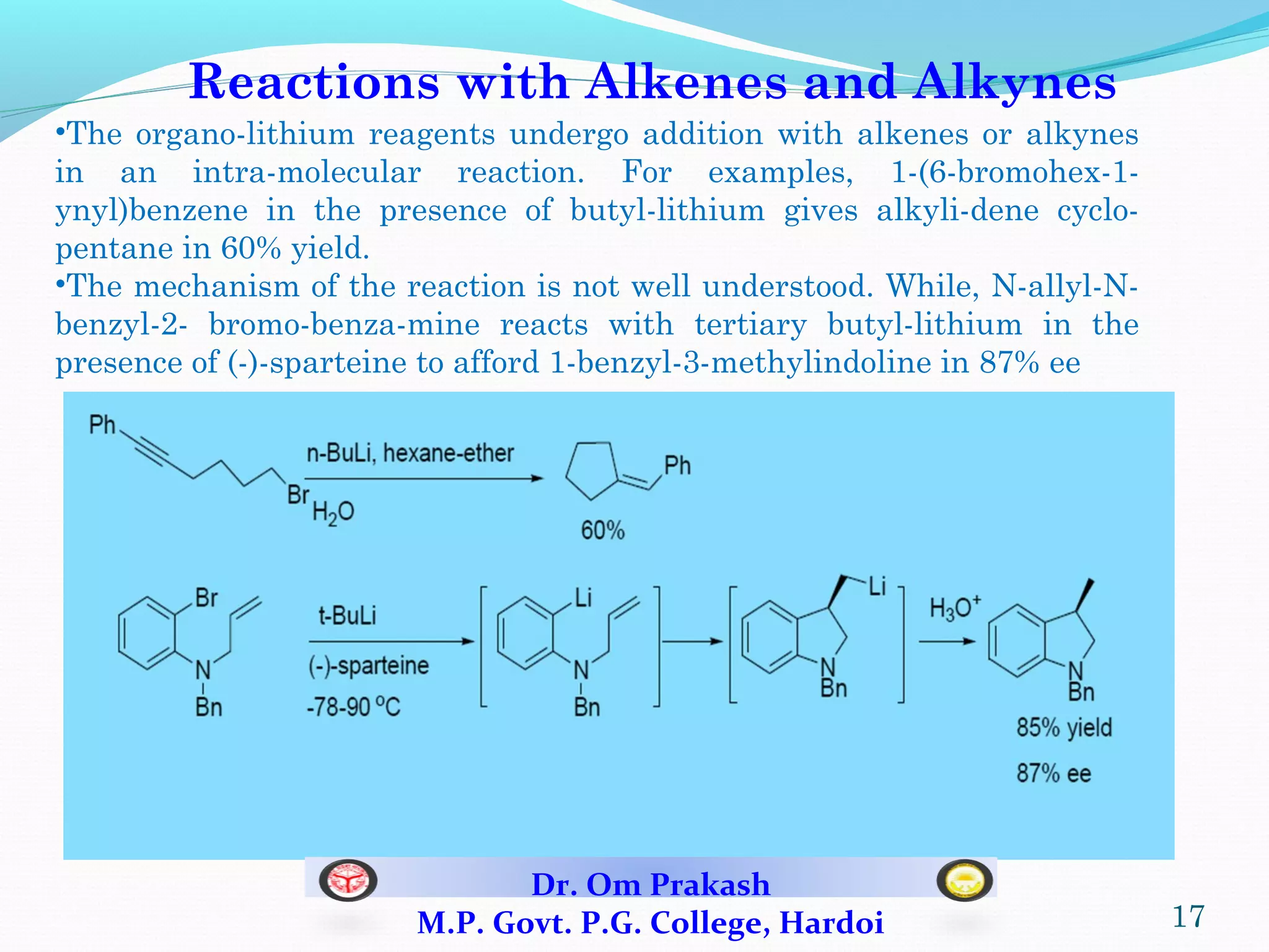 Organolithium Compounds and Reactions | PPS