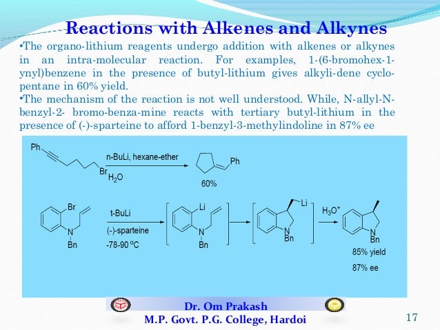 Organolithium Compounds and Reactions