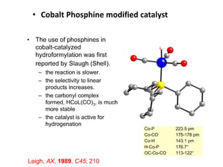 • Cobalt Phosphine modified catalyst
 
