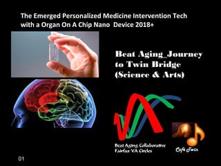 The Emerged Personalized Medicine Intervention Tech
with a Organ On A Chip Nano Device 2018+
Beat Aging_Journey
to Twin Bridge
(Science & Arts)
01
 