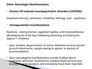 Organophosphate Poisoning Presentation Signs & Symptoms | PPTX