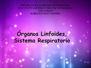 Órganos Linfoides,
Sistema Respiratorio
 