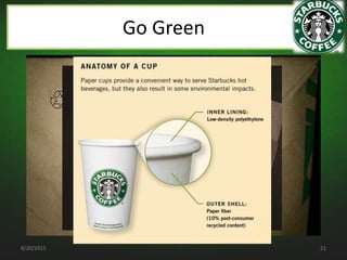 Organizational Behaviour of Starbucks Slide 21
