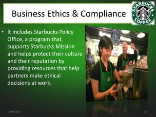 Organizational Behaviour of Starbucks Slide 24