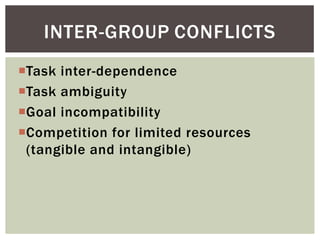 Goal Incompatibility Organizational conflicts presentation | PPTX