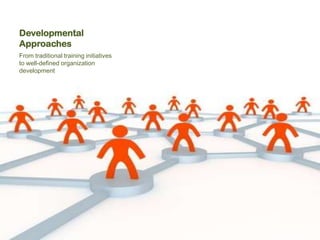 Developmental
Approaches
From traditional training initiatives
to well-defined organization
development
 