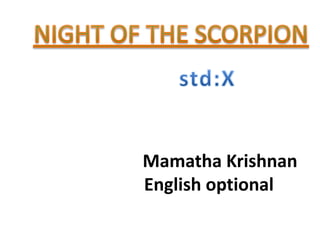 Mamatha Krishnan 
English optional 
 