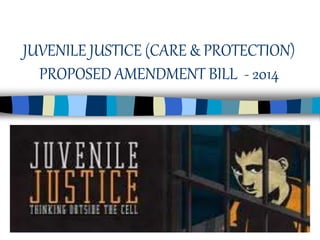 BACKGROUND OF THE JUVENILE 
JUSTICE PROPOSED AMENDMENT BILL – 
2014. 
 