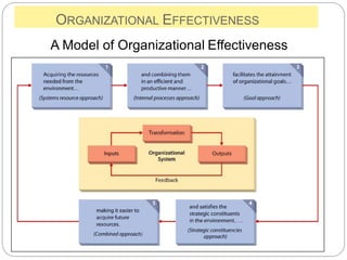 ORGANIZATIONAL EFFECTIVENESS
A Model of Organizational Effectiveness
 