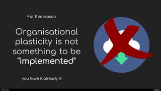 manoelp
For this reason
Organisational
plasticity is not
something to be
“implemented”
you have it already !!!
 