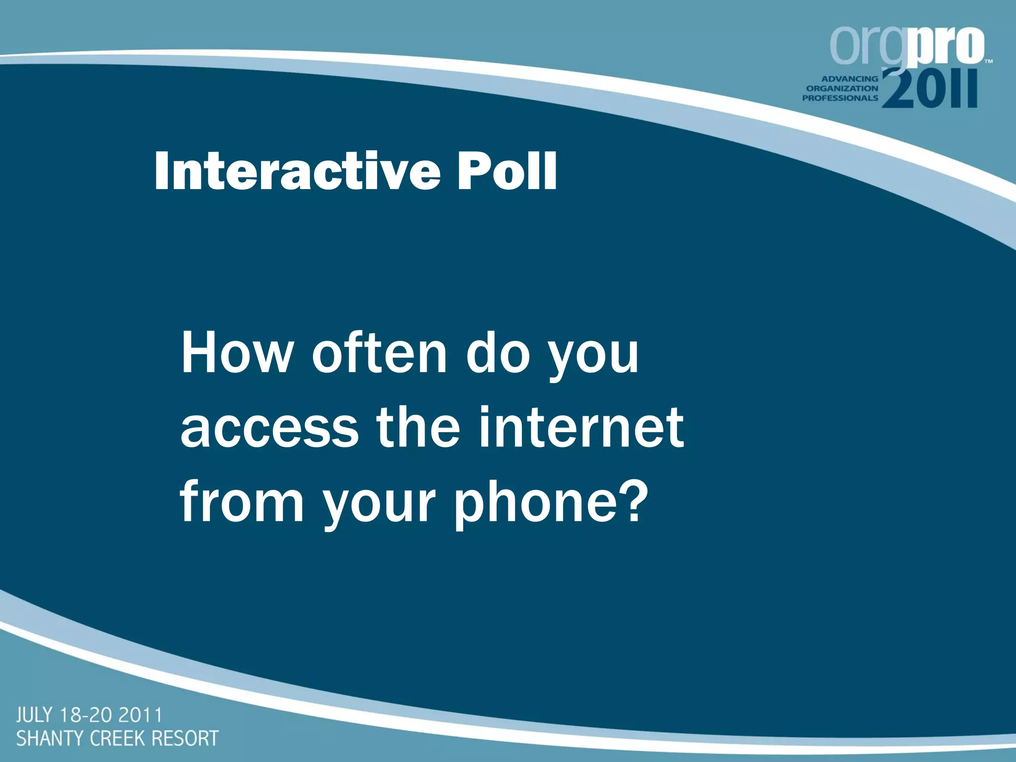 Interactive Poll How often do you access the internet from your phone? 
