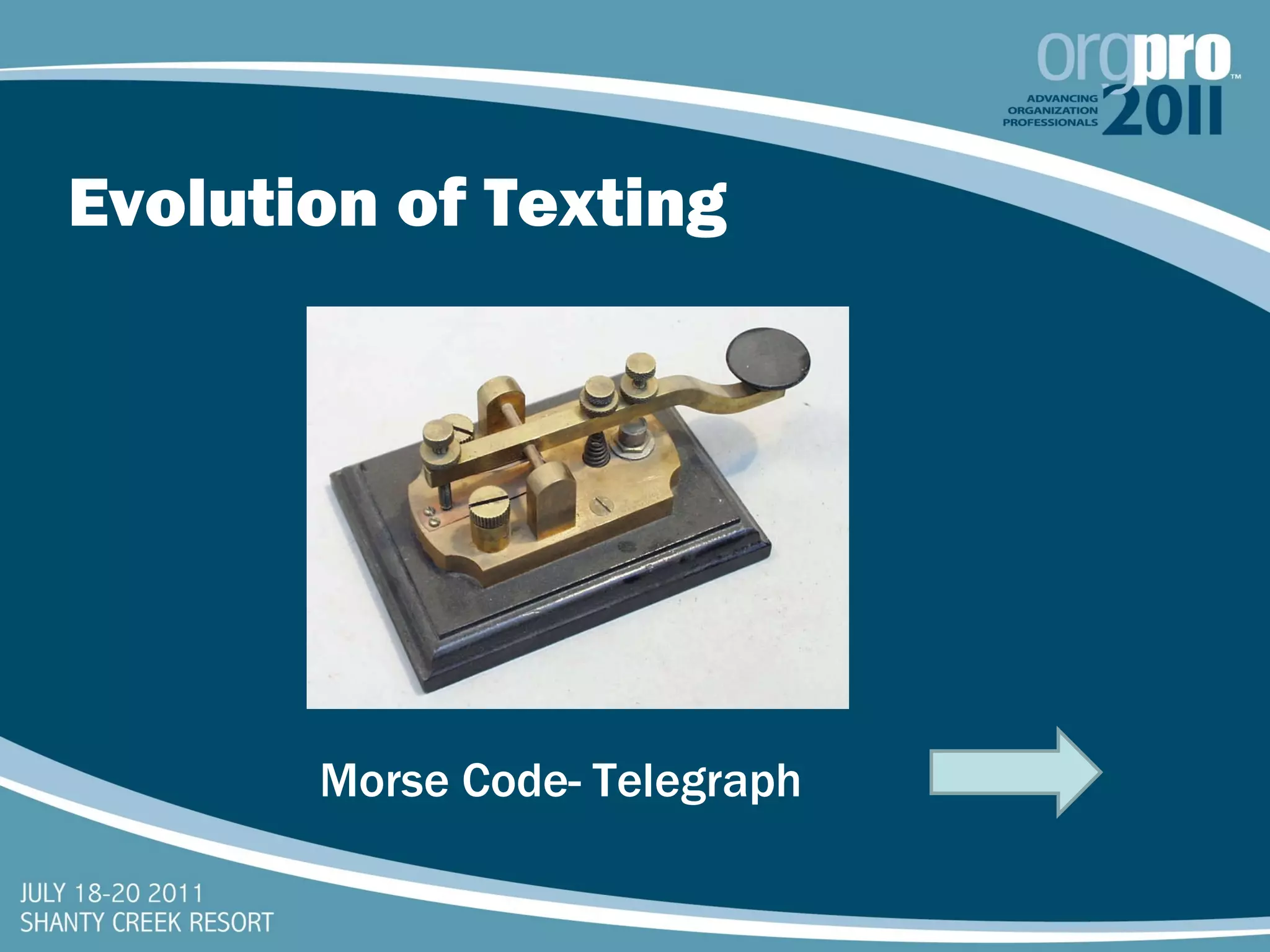 Evolution of Texting Morse Code- Telegraph 