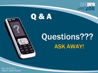 Q & A <ul><li>Questions??? </li></ul><ul><li>ASK AWAY! </li></ul>