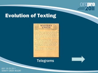 Evolution of Texting Telegrams 