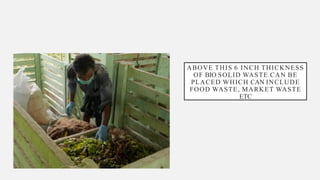 ABOVE THIS 6 INCH THICKNESS
OF BIO SOLID WASTE CAN BE
PLACED WHICH CAN INCLUDE
FOOD WASTE, MARKET WASTE
ETC
 