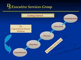 D S Executive Services Group Getting Started  The  Organizational Review  Roadmap Commitment Structure Communication Education Process Foundation For Success 