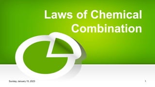 Laws of Chemical
Combination
Sunday, January 15, 2023 1
 