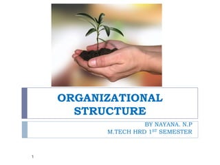 ORGANIZATIONAL
STRUCTURE
BY NAYANA. N.P
M.TECH HRD 1ST SEMESTER

1

 