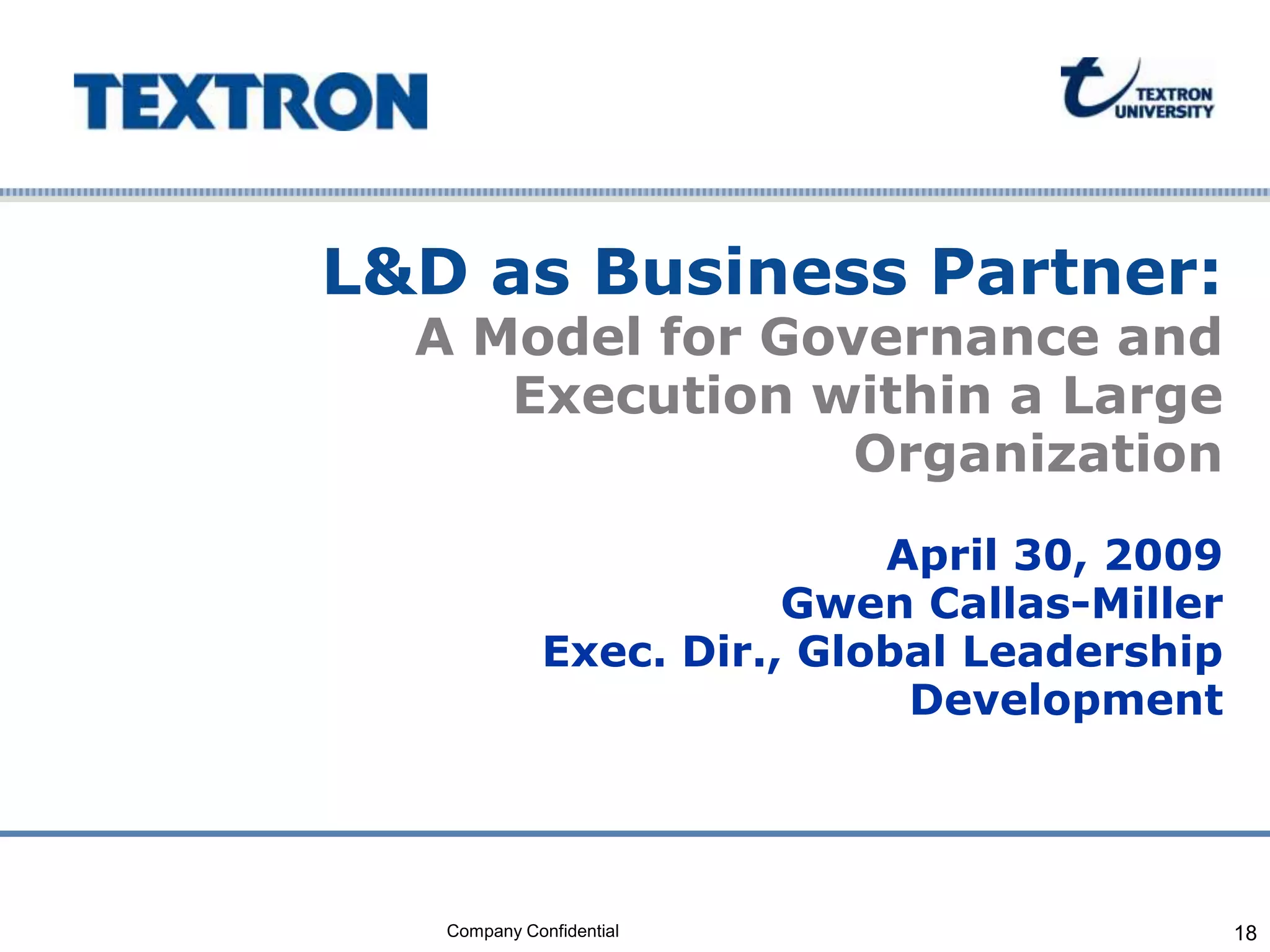 Learning Organization Governance for Top Performers