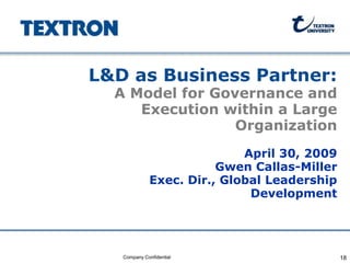 Learning Organization Governance for Top Performers