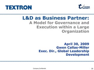 Learning Organization Governance for Top Performers