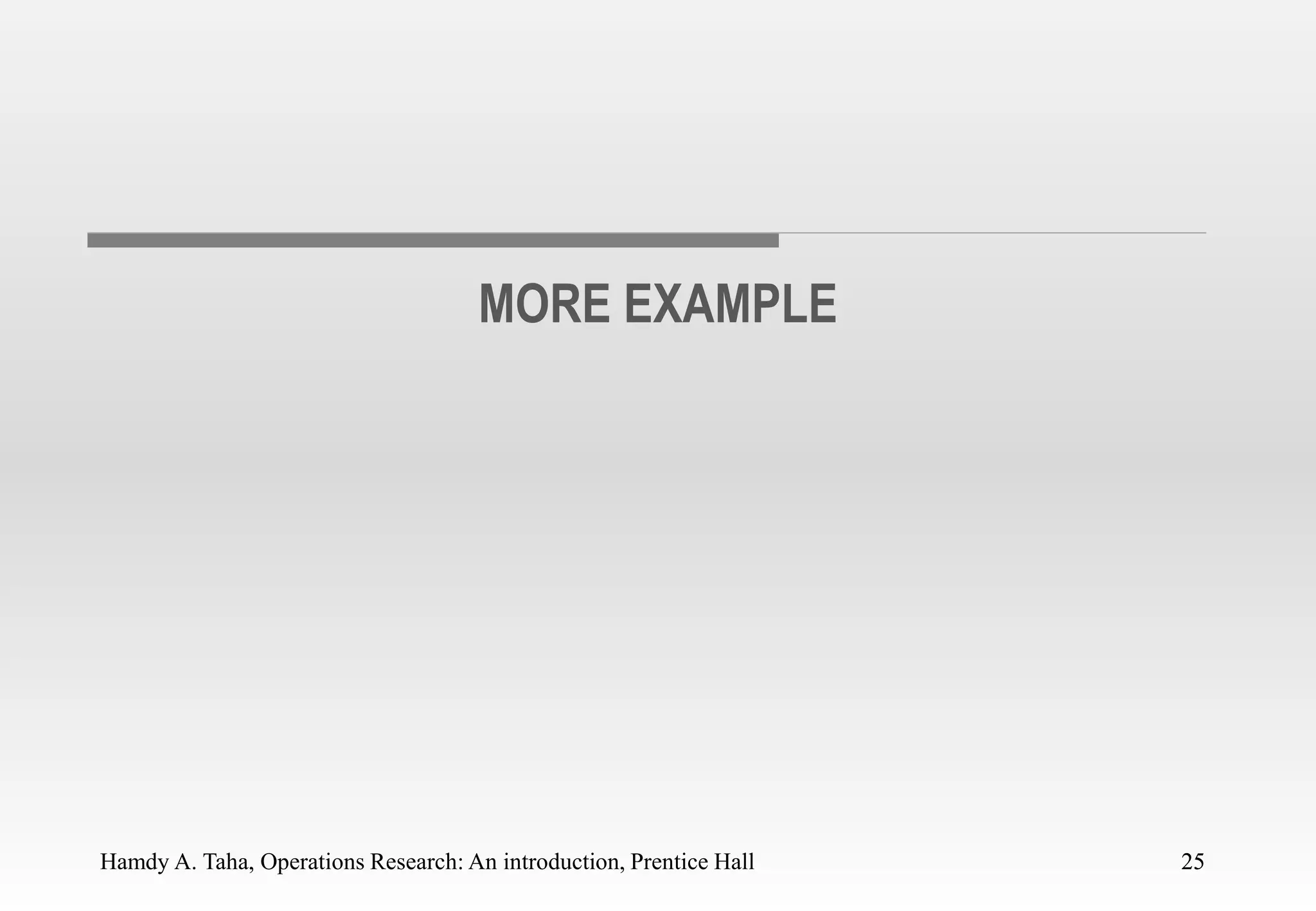 Hamdy A. Taha, Operations Research: An introduction, Prentice Hall 25
MORE EXAMPLE
25
 